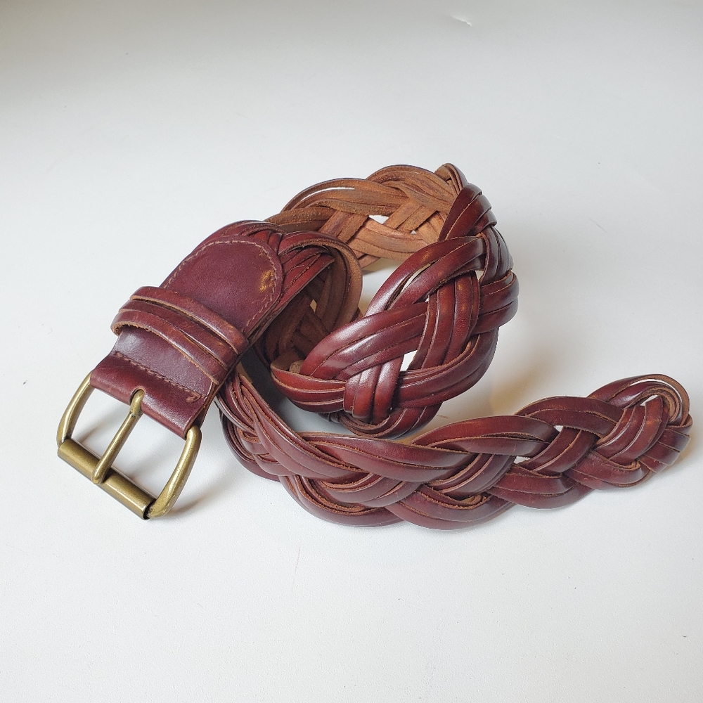 THE LIMITED vintage braided leather and brass belt